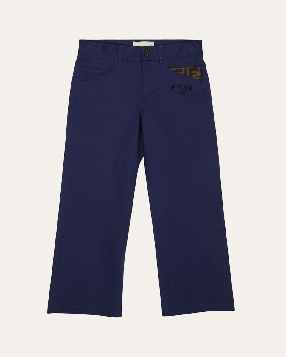 Boy's Monogram Detailed Pants, Size 8-14